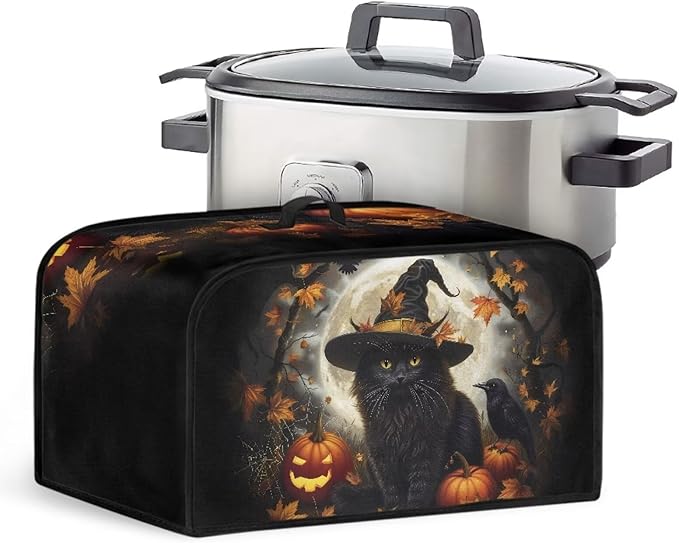 Halloween Protection for Electric Slow Cooker Halloween Decor Appliance Dust Cover Fit for Most 6+ Quart Portable Accessories Carrying Cover
