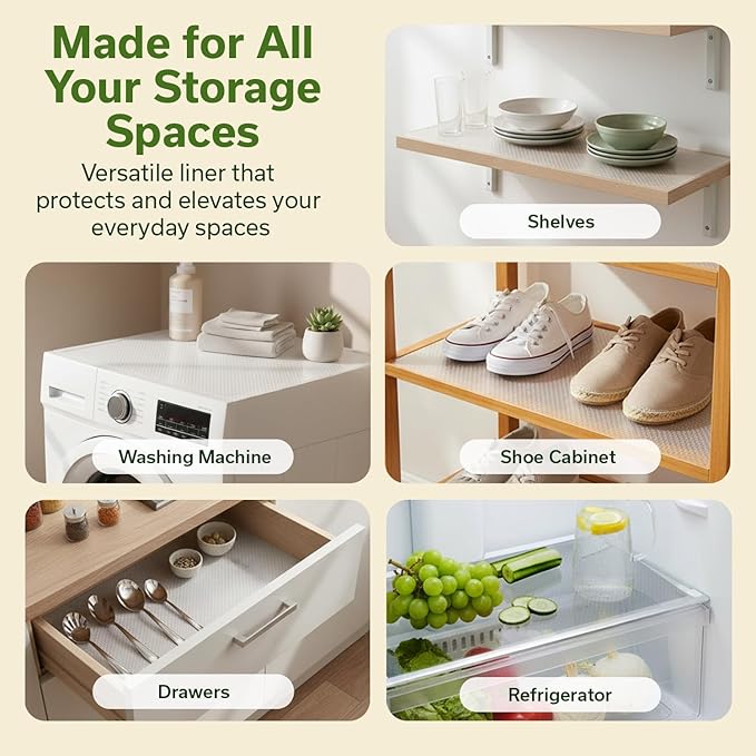EVALAND Shelf Liners for Kitchen Cabinets Non-Adhesive 21.6" x 20 FT Clear Drawer Liner Non Slip, Washable Cabinet Liner, Waterproof Shelf Liners for Cabinets, Refrigerator Bathroom Pantry Cabinet Mat