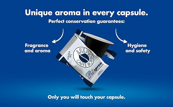 Caff챔 Borbone Black Blend Nespresso Compatible Espresso Coffee Pods, 50 Count Espresso Pods