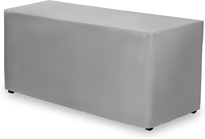 Gee Di Moda Fitted Tablecloth - 48 x 30 Inch Charcoal Floor-Length Fitted Table Cloth for 4 Foot Rectangle Table, Heavy Duty Washable Fabric for Parties, Dinner, Weddings, Baby Shower & Trade Show