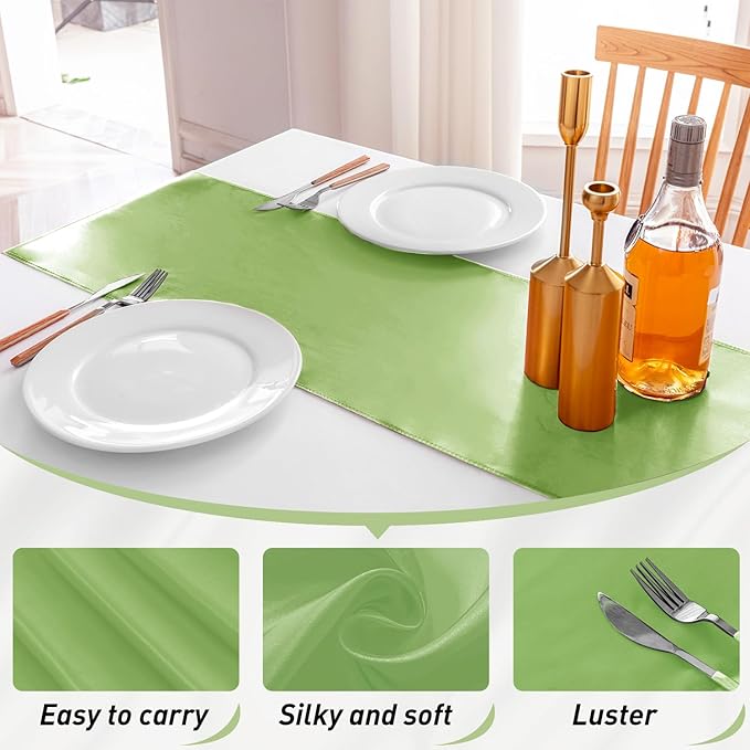 JEVIX 5 Pack Table Runner 12 X 108 Inch Silk Table Runner for Party,Wedding, Birthday, Banquets,Decoration