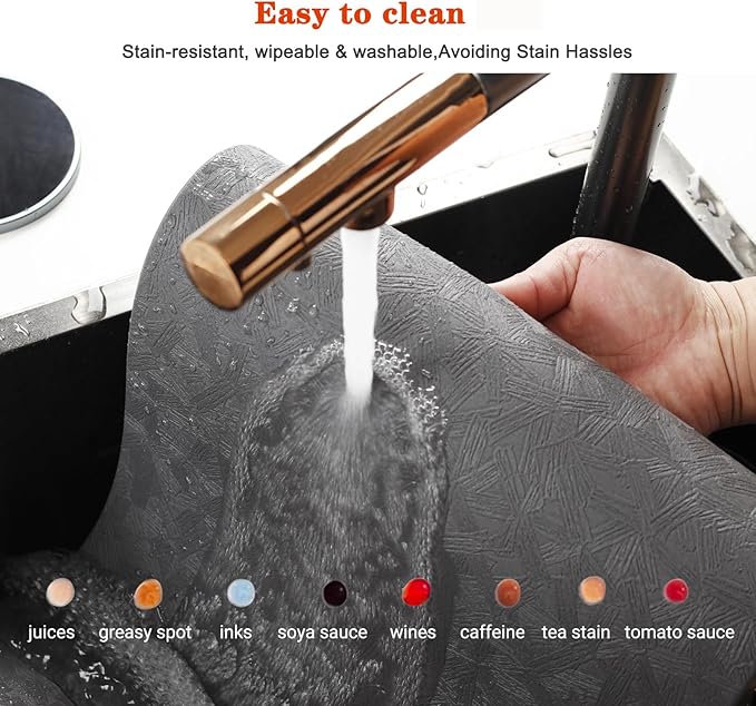 Bxzandya Vinyl Placemats Set of 12 Heat Resistant Easy Clean Non-Slip Place Mats for Dining Table Faux Leather Waterproof Stain Resistant Wipeable Washable PVC Table Mats(12, Gray)