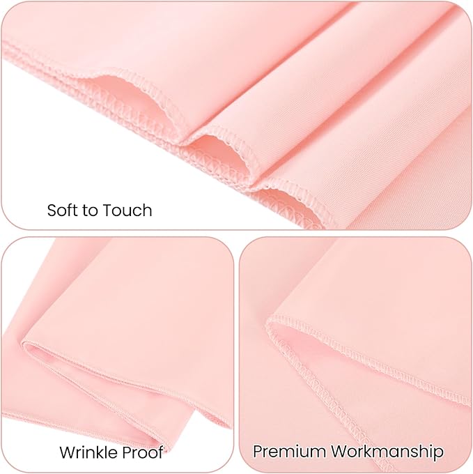 12 Pack Pink Table Runner 12 x 72 Inch Long Rustic Farmhouse Wedding Table Runner,Washable and Reusable 6 FT Polyester Table Runners for Wedding Birthday Party Banquet Table Decorations