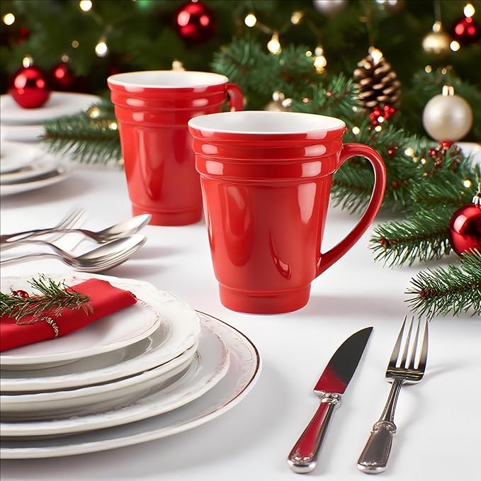 HOME SMILE Novelty Coffee Mug for Women Office Work,Ceramic 14 oz Large Coffee Cup,Christmas Birthday Gifts for Mom Female Friend Coworker,Red,Microwave & Dishwasher Safe
