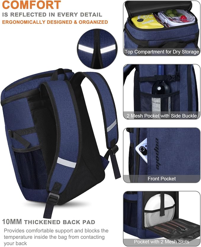 Capolo Cooler Backpack Insulated Waterproof for Women Men,36/45 Cans Lunch Backpack Coolers Leak Proof Soft Cooler Bag Ice Chest for Camping Beach