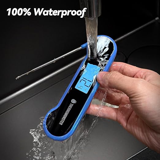 0.5 Sec Instant Read Meat Thermometer Digital with 짹0.5??Precision, Food Thermometer for Cooking Kitchen Gadgets, Oven Grill Candy BBQ Essentials Accessories, Gifts for Him Dad Men Birthday, Blue