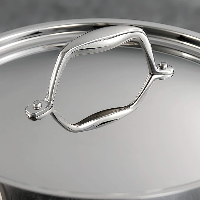 Tramontina Signature Tri-Ply Clad Stainless Steel 8-Quart Stock Pot with Lid, Induction-Ready Pasta Pot, Dishwasher-Safe, NSF-Certified, Made in Brazil