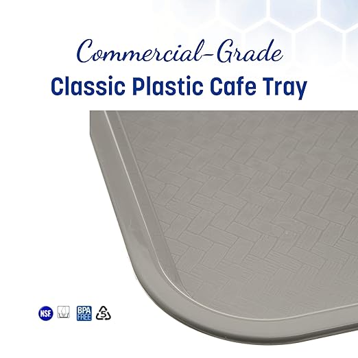 Carlisle FoodService Products CT121623 Caf챕 Standard Cafeteria / Fast Food Tray, 12" x 16", Gray