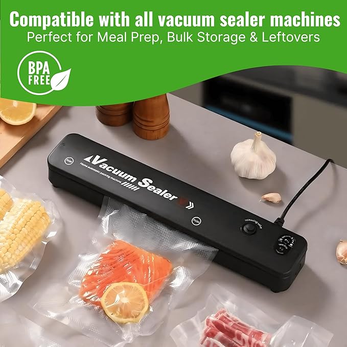 Vacuum Sealer Bags Rolls for Food Storage | 6 Pack, Includes 3 Rolls 11 x 20 ft and 3 Rolls 8 x 20 ft, BPA-Free, Extra Thick, Freezer Safe, Leakproof, Airtight Seal | Perfect for Meal Prep & Sous Vide