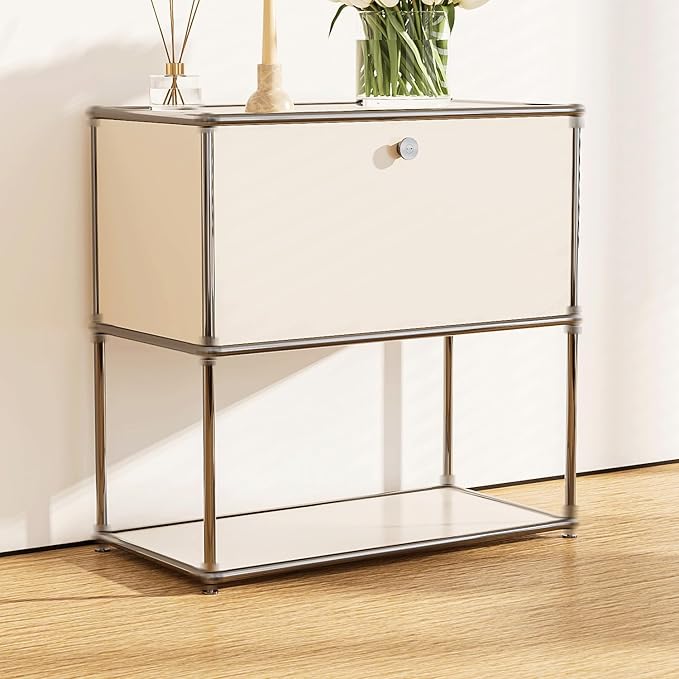 Modern Storage Cabinet Pantry Cabinet Versatile Free-Standing Organizer for Kitchen, Home, Office, Garage (White, D-15 D x 30" W x 29" H (1 Door))