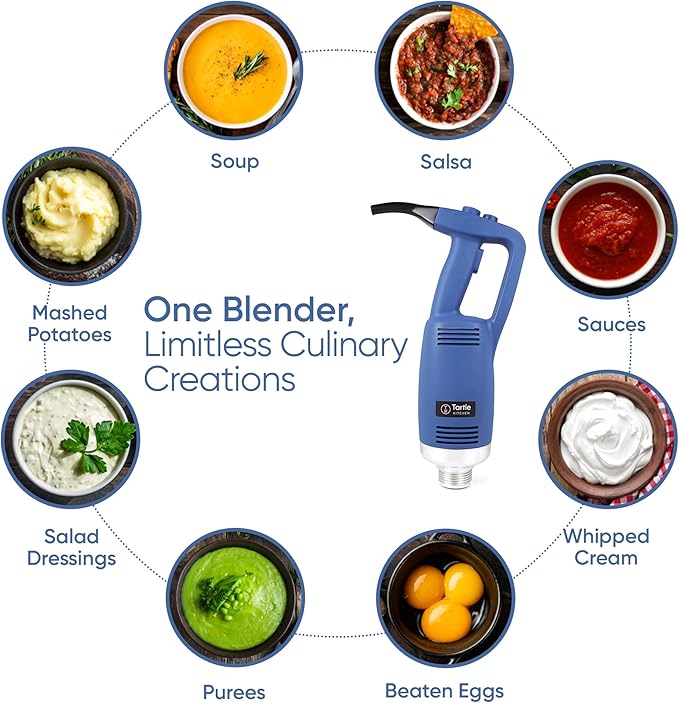 TK Commercial Immersion Blender, 750 Watt/1 HP Variable Speed Motor, 20,000 RPM X-Heavy Duty with Performance Assurance - 16"