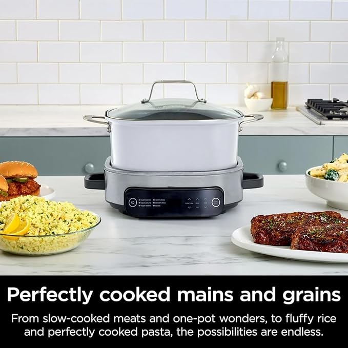 Ninja Foodi 10?멼n?? 6.5?멡t Pro Pressure Cooker & Air Fryer with TenderCrisp Technology, Precise Heating & Family?멣ized Capacity O300 (White 6.5 Qt)