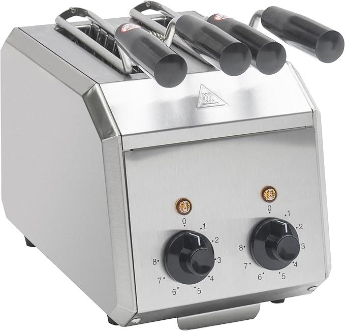8 Inch Electric Sandwich Toaster, Polished Top and Bottom with SUS 304 Tongs, 8 Minutes Timer,Suitable for Home&Commercial Use. (Grey)
