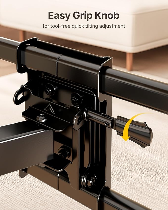 monTEK Full Motion TV Wall Mount for 37-84 Inch TVs, TV Mount Bracket with Articulating Arms, Tool-Free Tilt & Swivel, Extension, Max VESA 600x400mm, Fits 12??16" Wood Studs, Up to 110lbs, 4X Tested