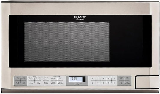 Sharp R1214TY 1.5 Cu. Ft. 1100W Over-the-Counter Microwave in Stainless Steel