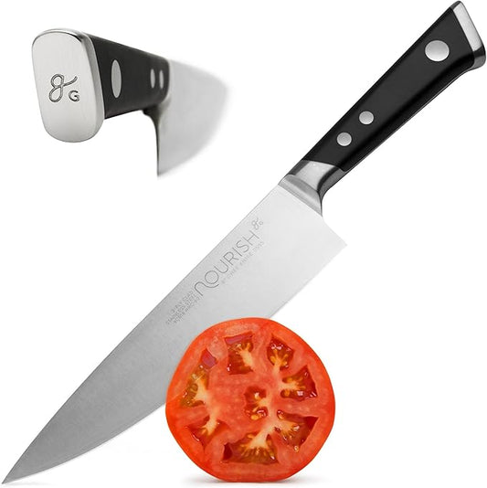 Greater Goods Premium 3-Ply 9Cr18 Steel Chef Knife, 8-Inch Professional Kitchen Knife with Full Tang Triple Rivet Handle