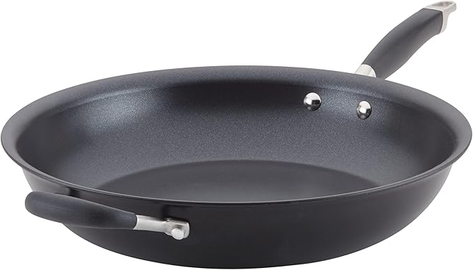 Anolon Advanced Home Hard Anodized Nonstick Frying Pan, 14.5 Inch ??Large Skillet with Helper Handle, 14 Inch Nonstick Frying Pan, Durable Cookware - Onyx