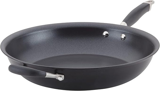 Anolon Advanced Home Hard Anodized Nonstick Frying Pan, 14.5 Inch ??Large Skillet with Helper Handle, 14 Inch Nonstick Frying Pan, Durable Cookware - Onyx