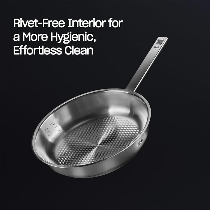 Fissler Original-Profi Collection Stainless Steel 9.5 Inch Frying Pan ??Made in Germany, Novogrill짰 Searing Surface, Induction Ready, Oven Safe