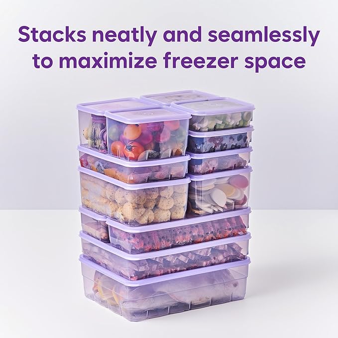 Twist-Release Freezer Containers, for Soup&Sauce pack,12pcs Flexible When Frozen | Anti-Break, BPA-Free, Stackable | Made in Korea