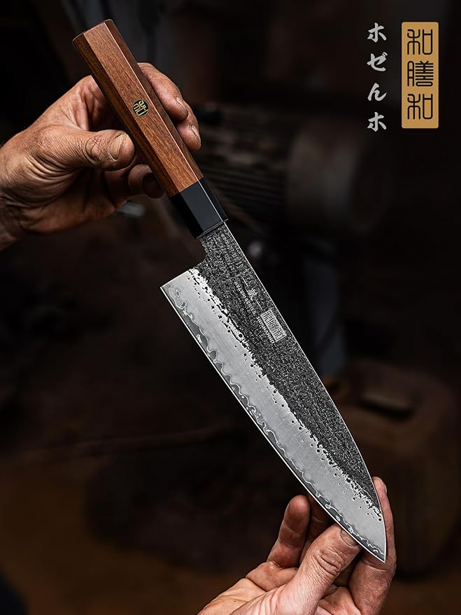 HOSHANHO 8 Inch Chef Knife, 9 Layers 10CR15MOV High Carbon Steel Kitchen Knife, Japanese Professional Gyuto Chefs Knives with Octagonal Rosewood Handle