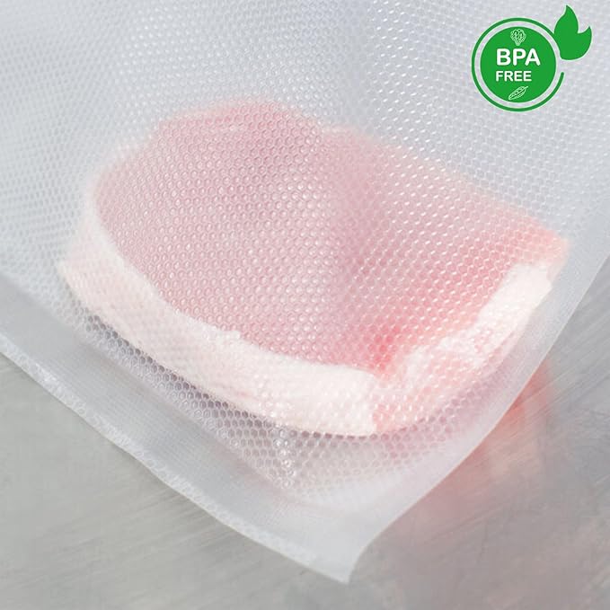 Premium Vacuum Sealer Bags, 3 Rolls 8" x 16.4' & 3 Rolls 11" x 16.4', Commercial Grade BPA-Free Heavy-Duty Food Vacuum Sealer Saver Rolls for Sous Vide or Meal Prep, Freezer Storage, Fits All Sealers