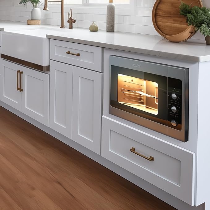 Microwave Base Cabinet ??Solid Wood Shaker Style Kitchen Storage Base Unit with Drawer & Soft-Close Doors, RTA Pantry Cupboard for Dining Room, Coffee Bar 30" W x 24" D x 34 1/2" H (White)
