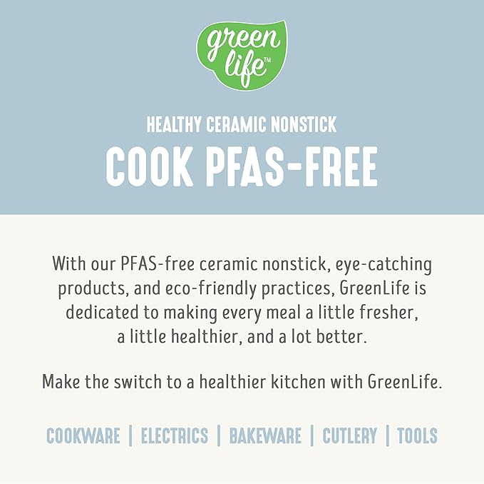 GreenLife Nonstick 12??(5QT) All in One Deep Skillet Wok with Lid, PFAS-Free Non-Toxic Ceramic Multi-Purpose Pan, Induction, All Stovetop, Egg, Stir Fry, Saute, Stay Cool Handle, Blue Haze