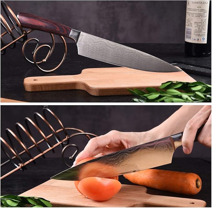 Professional Kitchen Knife Set, 5-Piece High Carbon German Stainless Steel Chef Knives with Sheaths, Ergonomic Pakkawood Handles, Ultra Sharp, Versatile for Home & Restaurant ??Premium Gift Box