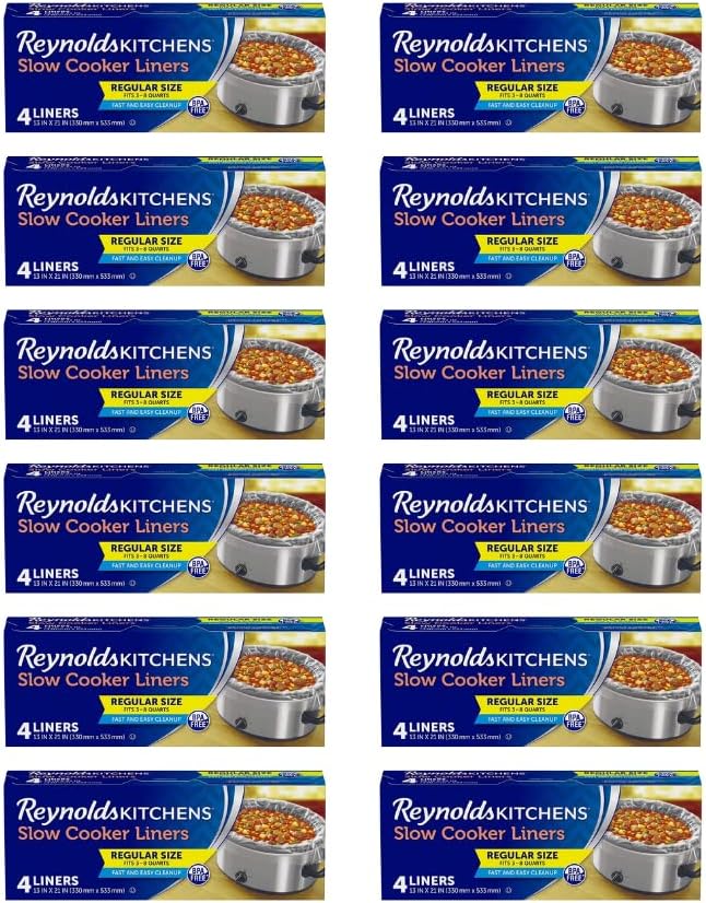 Reynolds Kitchens Slow Cooker Liners, Regular (4 Count, Pack of 12)