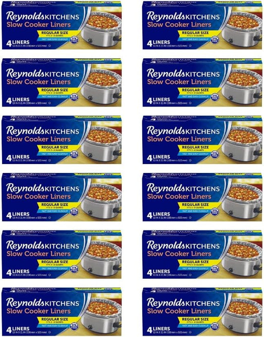 Reynolds Kitchens Slow Cooker Liners, Regular (4 Count, Pack of 12)