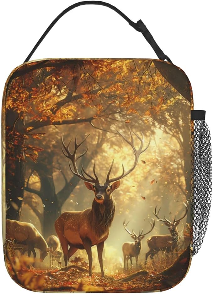 VANZEV Insulated Lunch Box for Women Men, Deer Lunch Box Reusable Portable Lunch Bag Cooler Tote Waterproof Lunch Container for Office Picnic Work Travel Hiking
