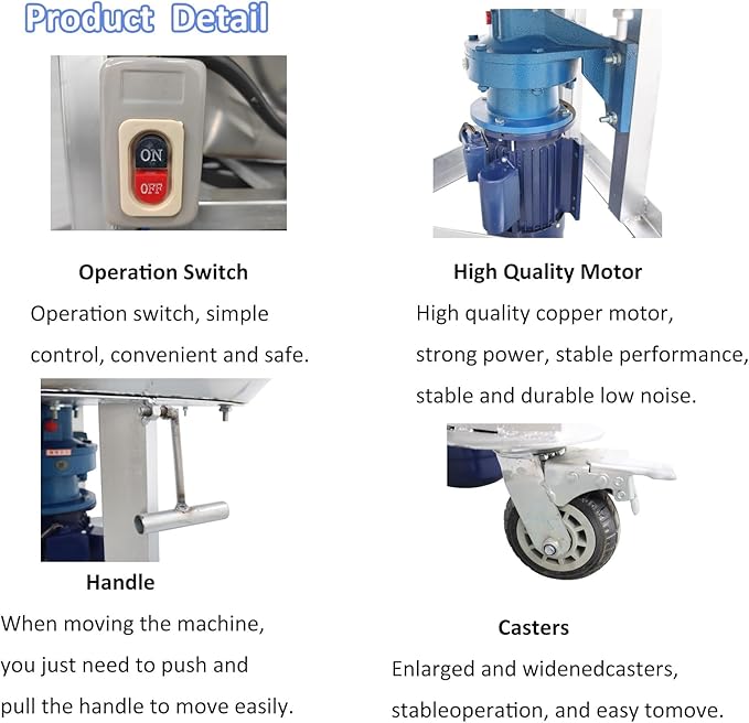 220V 4KW Powder Mixer Blender Mixing Machine Stainless Steel Plastic Mixer Mixing Capacity 440 lbs Vertical Feed Mixing Machine