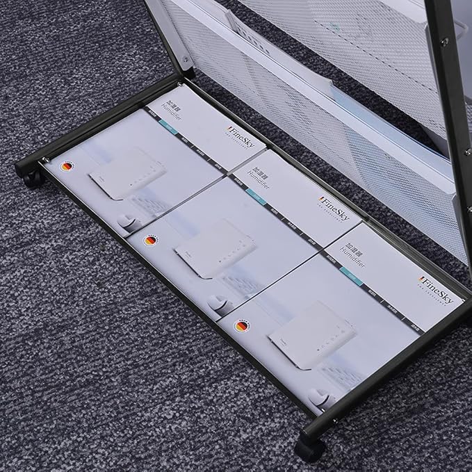 floor magazine rack brochure display stand for offices and public reception area竊똪iterature rack with 4 Universal wheels (59"횞27"횞14")