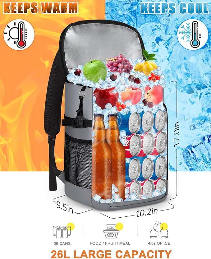 Capolo Cooler Backpack Insulated Waterproof for Women Men,36/45 Cans Lunch Backpack Coolers Leak Proof Soft Cooler Bag Ice Chest for Camping Beach