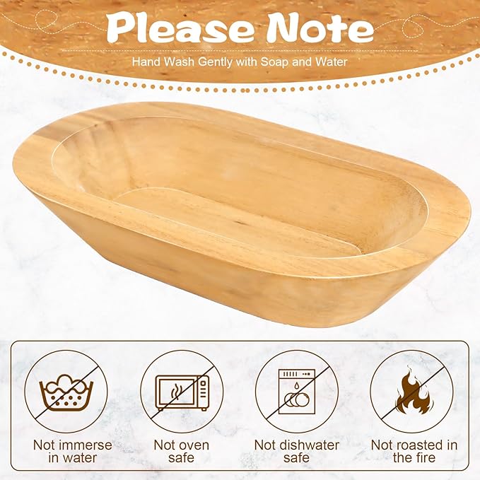 Nuogo 10 Pack Wooden Dough Bowls Bulk 8.5 Inch Rustic Dough Bowls for Wedding DIY Candle Home Crafts Making Farmhouse Fruits Supplies Decoration(Khaki)