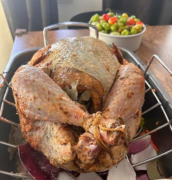 16x13??Roaster pan with rack(Cast iron)-Clad Specialty, Chef's Classic Rectangular Roaster with Rack (Not Meat Thermometer)