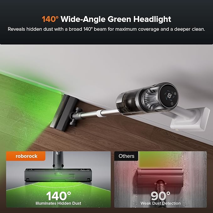 roborock H60 Hub Pro Cordless Stick Vacuum Cleaner with Auto-Empty Dock, 170AW Suction for Carpets and Pet Hair, Vacuum Cleaners with 80-Min Runtime, Anti-Tangle Brush, 140째 Green LED Dust Detection