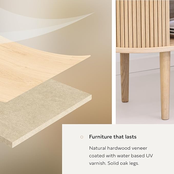 WERMO 71?쇺?Sideboard Storage Cabinet with Doors and Shelves - Wood Credenza for Living Room, Bedroom, Entryway and Home Office Cabinet. Kitchen Buffet, Modern Media Console Table with Storage (Oak)