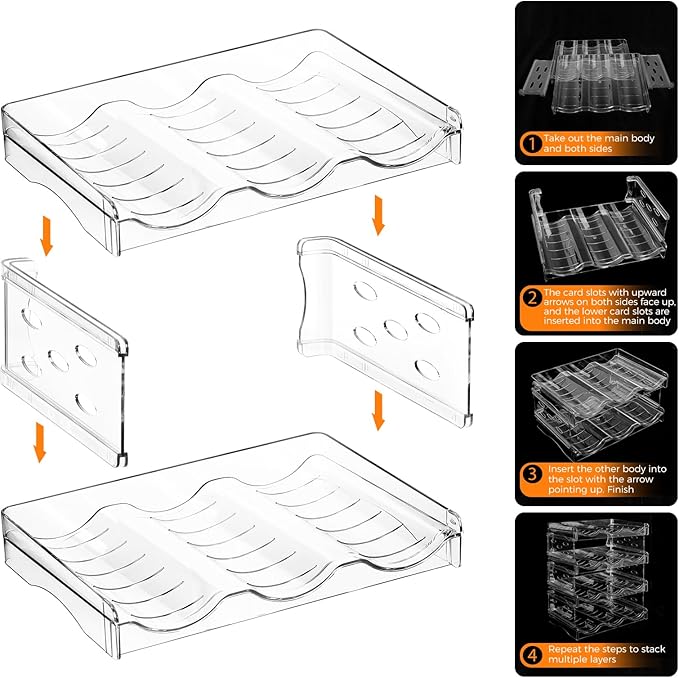 BoxedHome Plastic Water Bottle Organizer and Wine Rack Storage Holder for Inside Cabinet, Kitchen Countertop, Table Top, Pantry, Bars, Cabinets, Fridge - Clear (2 Tier 6 Containers)
