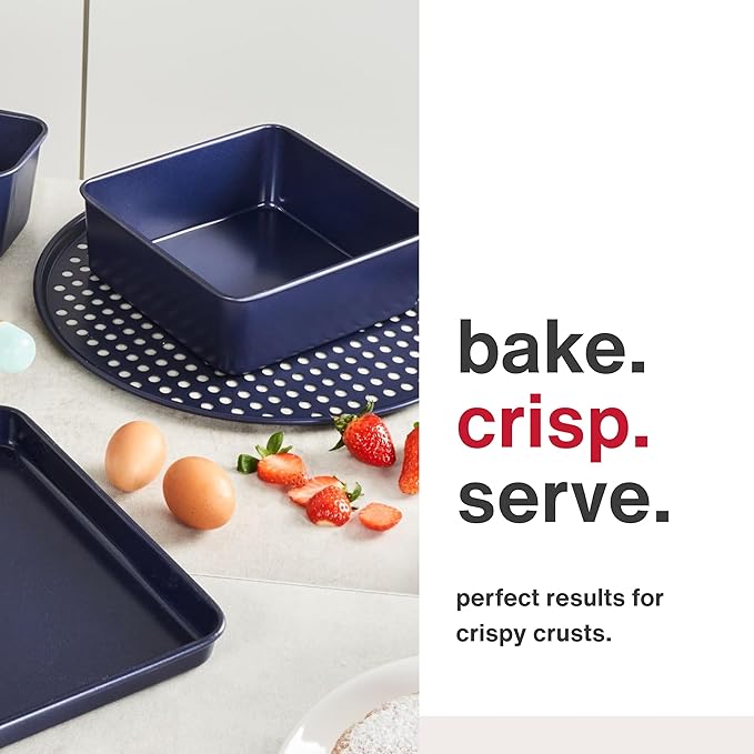 Zyliss Durable Non-Stick Pizza Tray | Carbon Steel | Dark Blue | Pizza Tray/Bakeware | Dishwasher Safe | 5 Year Guarantee…