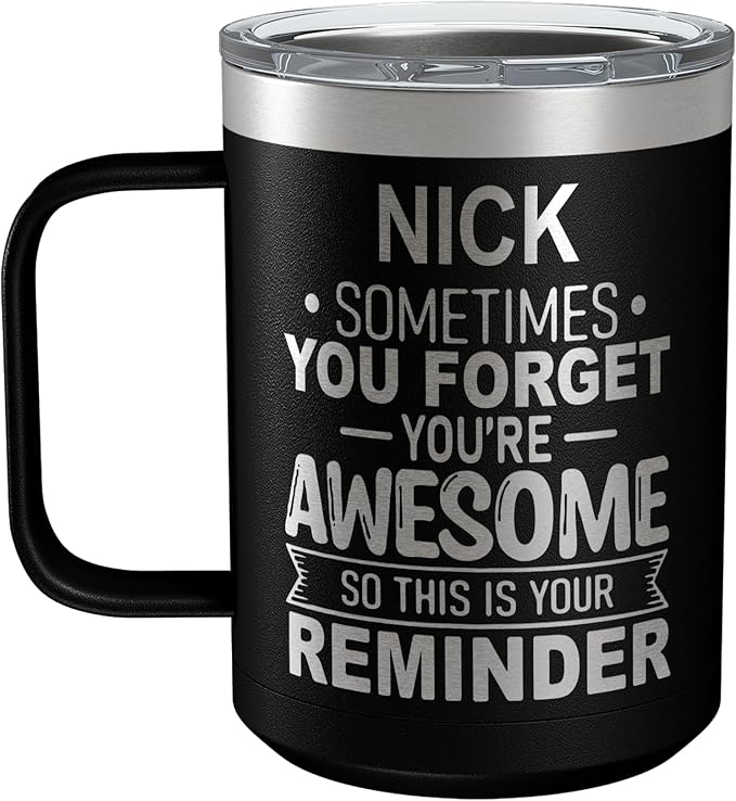 Personalized Inspirational Travel Coffee Mug, Inspirational Gifts for Men Dad Wife Sister Women, Custom Birthday For Him Her, Customized You?셱e Awesome Tumbler, Teacher Coworker Gifts 15oz Black