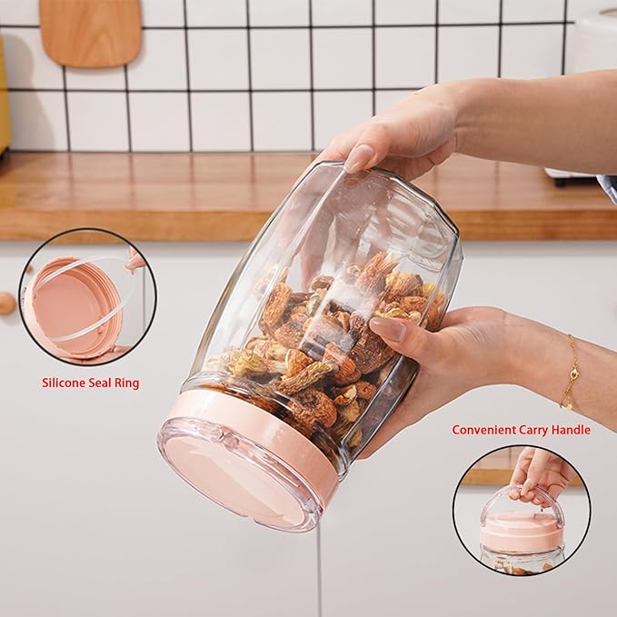1.06L Food Storage Jars with Lids - Organize Flour, Oats, Pasta, Tea, Coffee Beans & Dry Goods - Individual Pantry Container