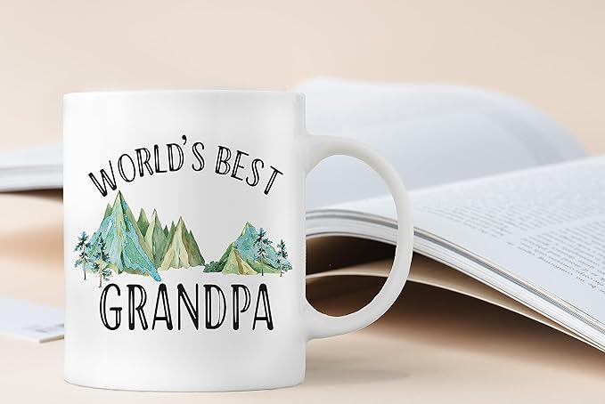QASHWEY Grandpa Coffee Mug, Grandpa Gifts, BestGrandpa Mug, GrandpaCoffee Mugs Tea Cup Gifts for GrandpaPapa Dad Men, World?셲 Best GrandpaCoffee Cups Ceramic 11oz