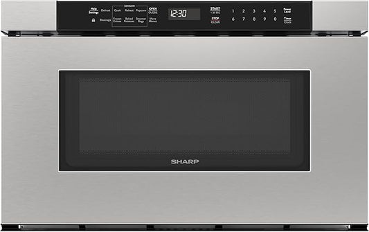 Sharp SMD2420MS 24-Inch Built-In Microwave Drawer Oven, 1.2 Cu. Ft, Stainless Steel, Touch Control Panel, Sensor Cook Technology, Under-Counter Installation