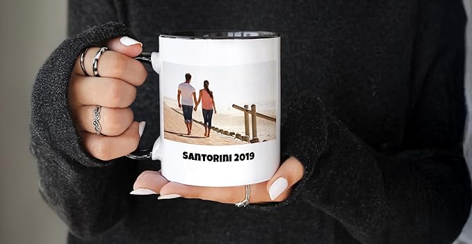 Personalized Coffee Mug | Custom Photo, Text, or Logo Cup (11oz, Black Rim, Inner, and Handle) |Dishwasher & Microwave Safe |Unique Gift for Men & Women ?밫aza Personalizada