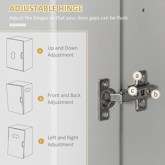 HOMCOM 72" Kitchen Pantry Cabinet, Freestanding Tall Storage Cabinet with 4 Doors, Drawer and 3 Adjustable Shelves for Dining Room, Gray