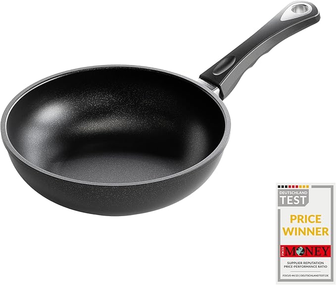 AMT Gastroguss The World쨈S [.] Saute pan for Induction, Diameter 24 cmh Height 6 cm, die-cast Aluminium, Lotan짰 Non-Stick Coating for Fat-Free-Frying, AMZN-I-624-US