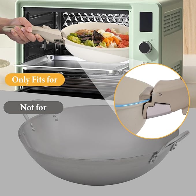 Removable Pot Handle Gray, Universal Pan Handle, Replacement for Pots and Pans, Fits All Cookware, Includes Spatula Rest & Drip Pad竊?Durable & Heat-Resistant