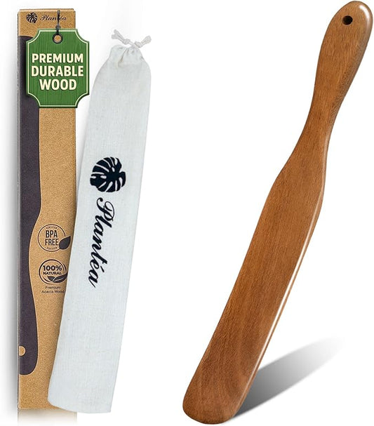 Skinny Wooden Spurtle for Sourdough Starter ??Handcrafted Wooden Sourdough Stir Stick & Spatula ??Multipurpose Spurtle for Bread Dough Mixing, Cooking & Baking Tools Set